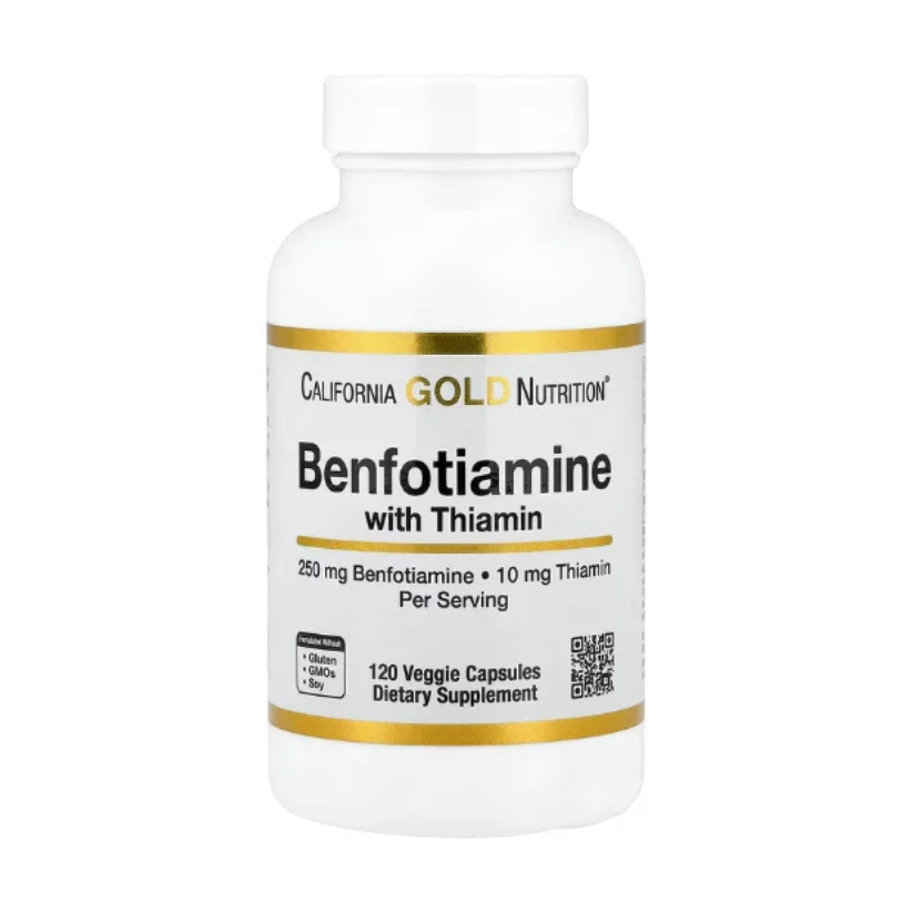 California Gold Nutrition, Benfotiamine with Thiamine, 250 mg, 120 Veggie Capsules in Pakistan