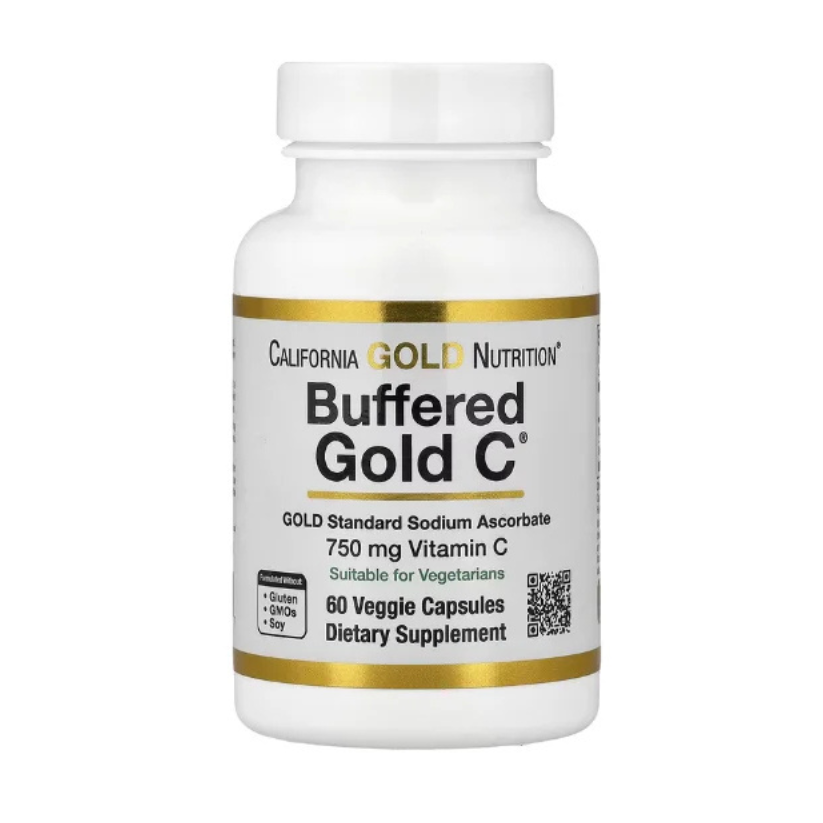 California Gold Nutrition, Buffered Gold C®, GOLD Standard Sodium Ascorbate (Vitamin C), 60 Capsules in Pakistan