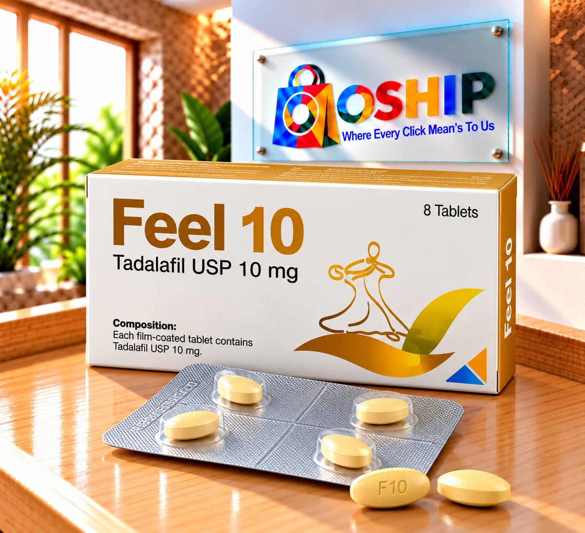 Feel 10 Tadalafil USP 10mg Tablets in Pakistan