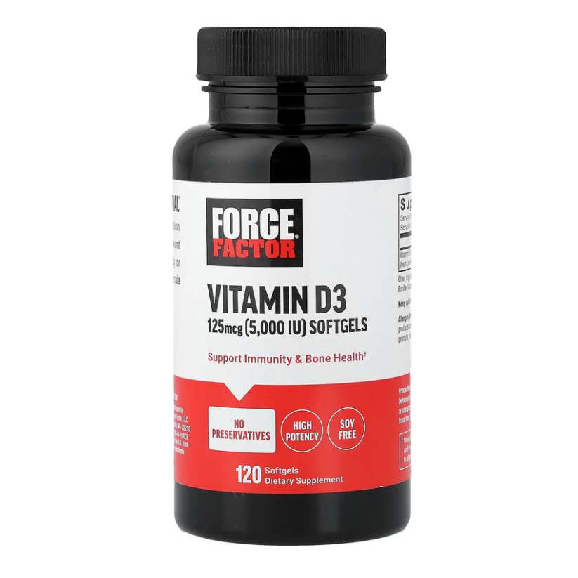 Force Factor, Vitamin D3, High Potency, 125 mcg (5,000 IU), 120 Softgels in Pakistan