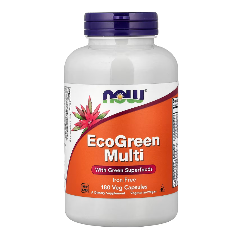 NOW Foods, EcoGreen Multi, Iron-Free, 180 Veg Capsules in Pakistan