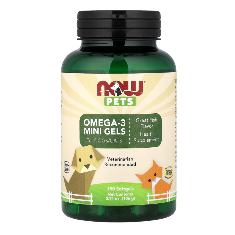 NOW Foods, Pets, Omega-3 Mini Gels, For Dogs/Cats, Fish, 150 Softgels, 3.74 oz (106 g) in Pakistan