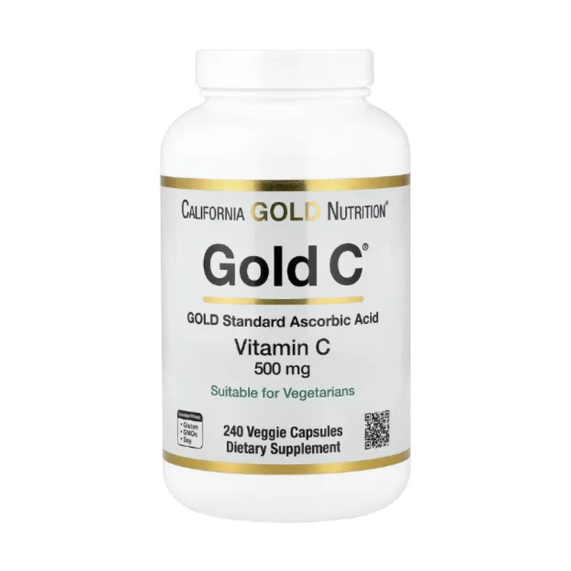 California Gold Nutrition, Gold C®, USP Grade Vitamin C, 500 mg, 240 Veggie Capsules in Pakistan