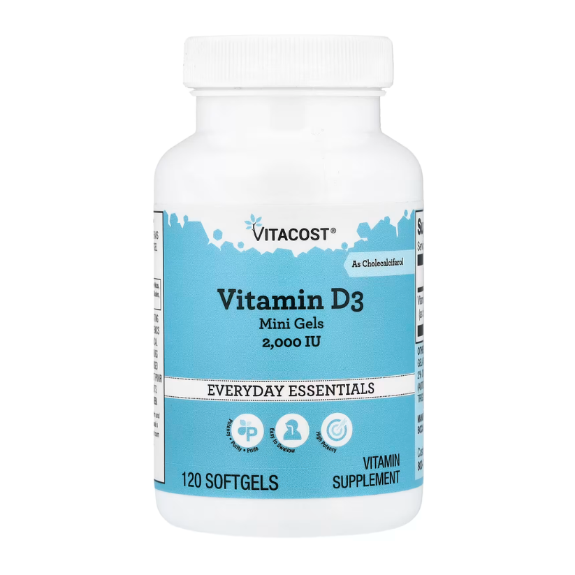 Vitacost, Everyday Essentials, Vitamin D3 Mini Gels, 50 mcg (2,000 IU), 120 Softgels in Pakistan
