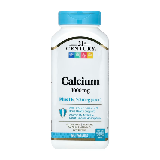 21st Century, Calcium Plus D3, 20 mg (800 IU), 90 Tablets in Pakistan
