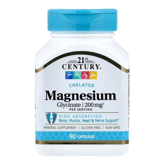 21st Century, Chelated Magnesium Glycinate, 200 mg, 90 Capsules in Pakistan