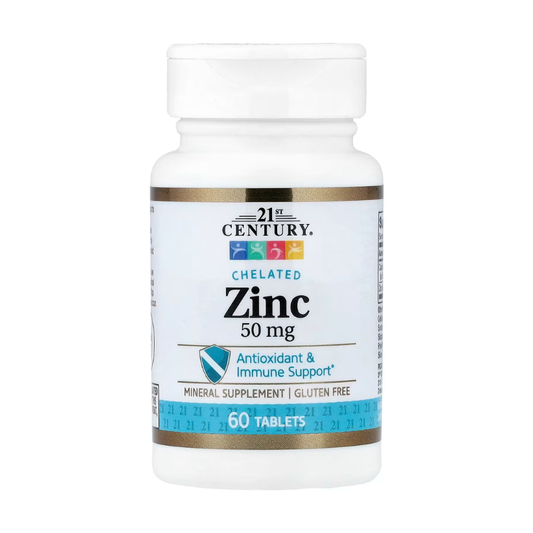 21st Century, Chelated Zinc, 50 mg, 60 Tablets in Pakistan