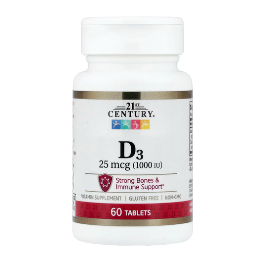 21st Century, D3, 25 mcg (1000 IU) 60 Tablets in Pakistan
