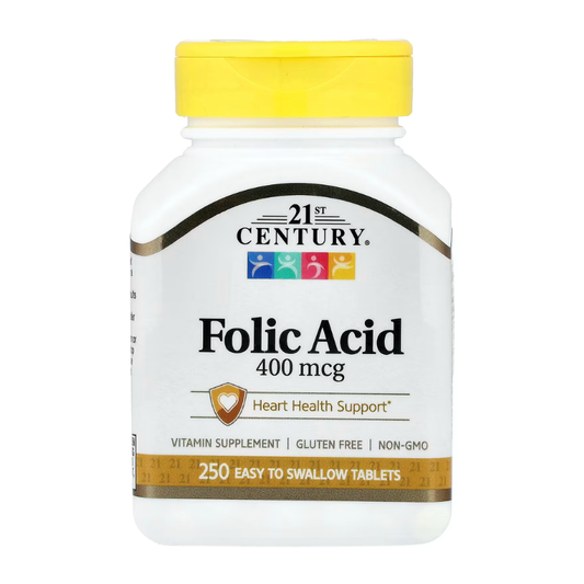 21st Century, Folic Acid, 400 mcg, 250 Easy to Swallow Tablets in Pakistan
