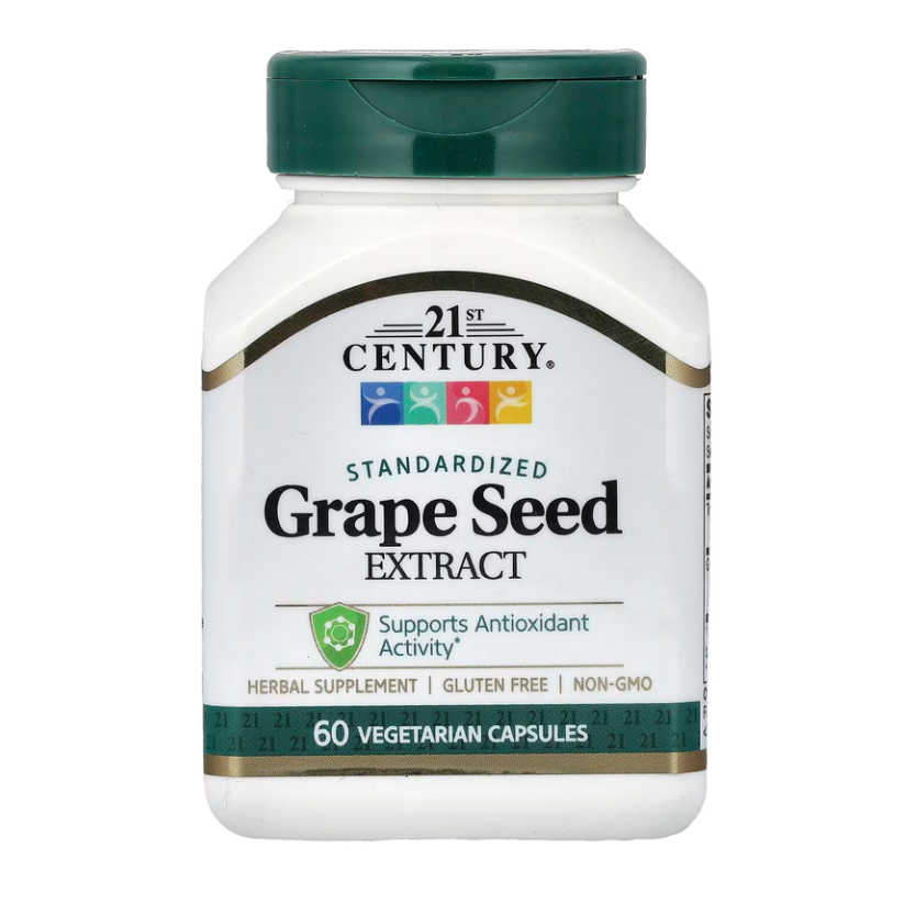 21st Century, Grape Seed Extract, Standardized, 60 Vegetarian Capsules in Pakistan