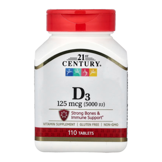 21st Century, Vitamin D3, 125 mcg (5,000 IU), 110 Tablets in Pakistan