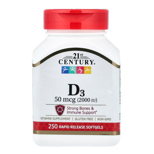 21st Century, Vitamin D3, 50 mcg (2,000 IU), 250 Rapid Release Softgels in Pakistan