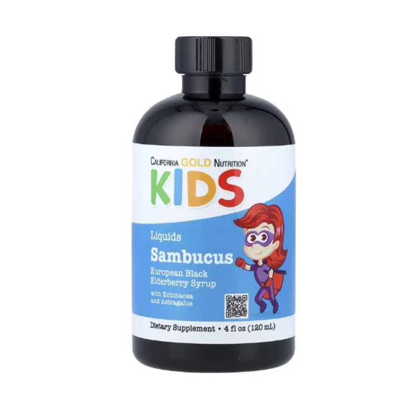 California Gold Nutrition, Children's Sambucus Elderberry Syrup, 4 fl oz (120 ml) in Pakistan