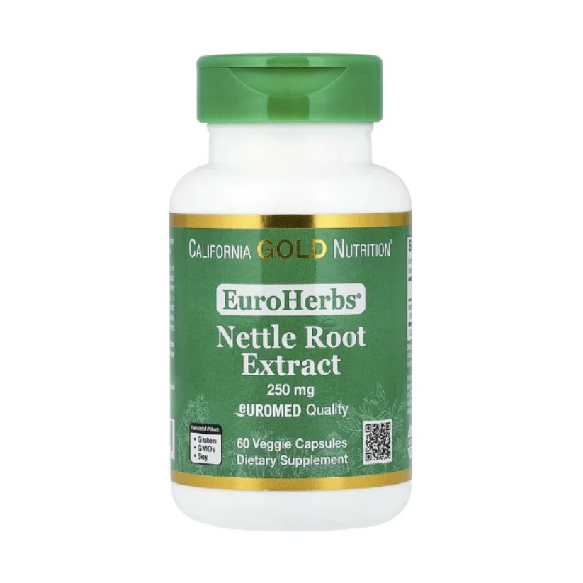 California Gold Nutrition, EuroHerbs®, Nettle Root Extract, Euromed Quality, 250 mg, 60 Veggie Capsules in Pakistan