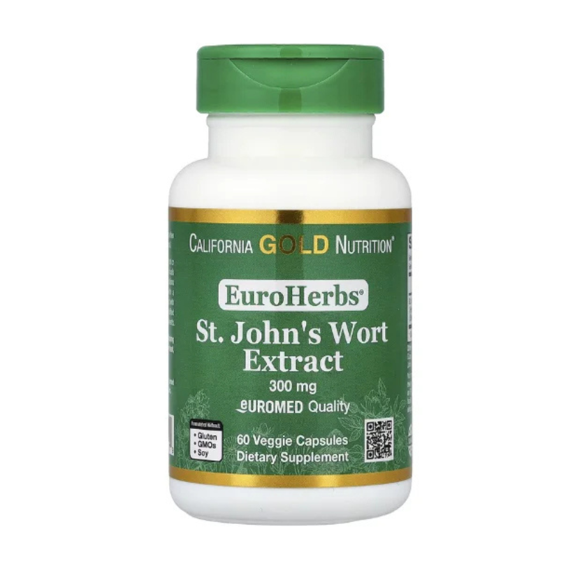 California Gold Nutrition, EuroHerbs™, St. John's Wort Extract, Euromed Quality, 300 mg, 60 Veggie Capsules in Pakistan
