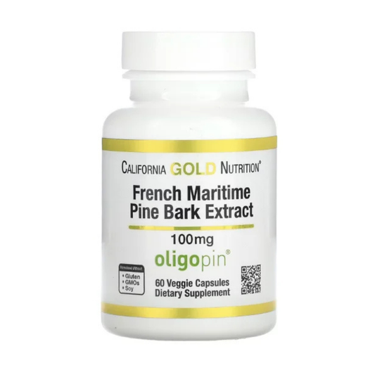 California Gold Nutrition, French Maritime Pine Bark Extract, Oligopin, 100 mg, 60 Veggie Capsules in Pakistan