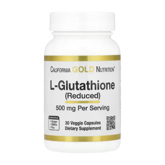 California Gold Nutrition, L-Glutathione (Reduced), 500 mg, 30 Veggie Capsules in Pakistan