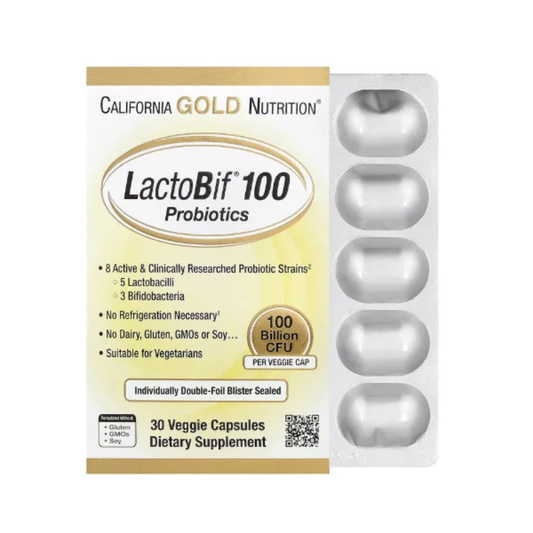 California Gold Nutrition, LactoBif® 100 Probiotics, 100 Billion CFU, 30 Capsules in Pakistan