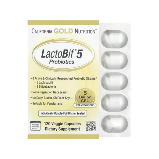 California Gold Nutrition, LactoBif® 5 Probiotics, 5 Billion CFU, 120 Capsules in Pakistan