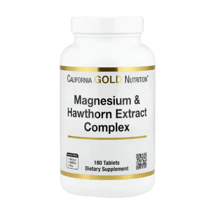 California Gold Nutrition, Magnesium & Hawthorn Extract Complex 180 Tablets in Pakistan