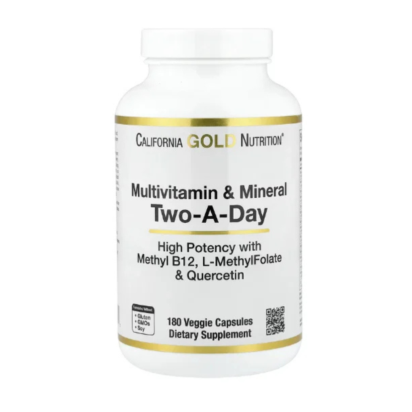 California Gold Nutrition, Multivitamin and Mineral Two-A-Day, 180 Veggie Capsules in Pakistan