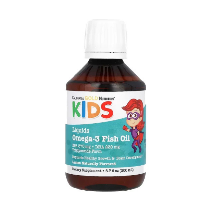 California Gold Nutrition, Norwegian Kids Omega-3 Fish Oil, Natural Lemon, 6.7 fl oz. (200 ml) in Pakistan