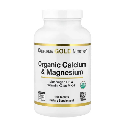 California Gold Nutrition, Organic Calcium & Magnesium Plus D3 & K2, 180 Tablets in Pakistan
