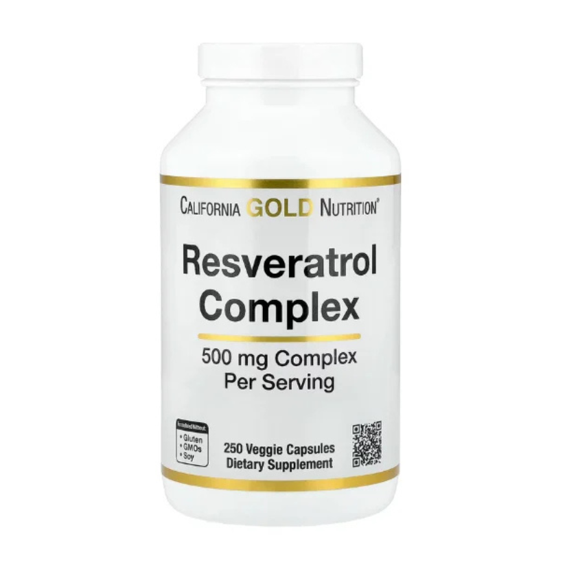 California Gold Nutrition, Resveratrol Complex with Grape Seed Extract, Red Wine Extract, and trans-Resveratrol, 250 Veggie Capsules in Pakistan