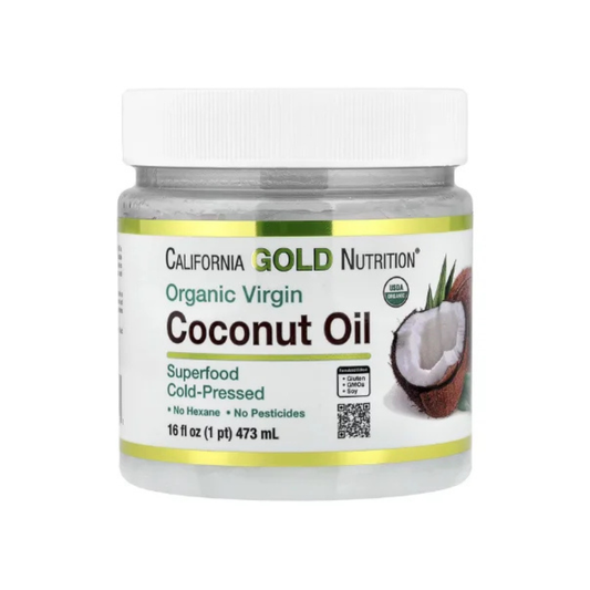 California Gold Nutrition, Superfoods, Cold Pressed Organic Virgin Coconut Oil, 16 fl oz (473 ml) in Pakistan