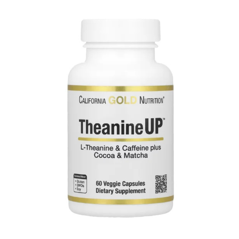 California Gold Nutrition, TheanineUP™, L-Theanine & Caffeine Plus Cocoa and Matcha, 60 Capsules in Pakistan
