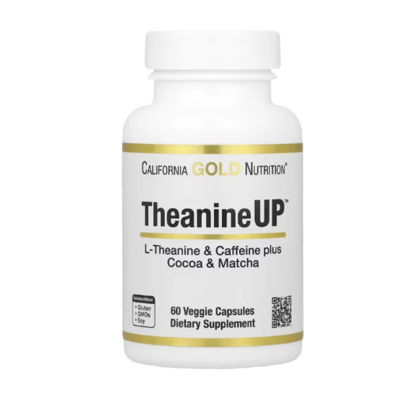 California Gold Nutrition, TheanineUP™, L-Theanine & Caffeine Plus Cocoa and Matcha, 60 Veggie Capsules in Pakistan