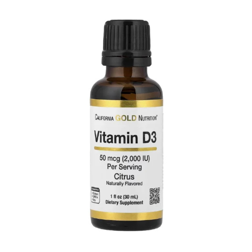 California Gold Nutrition, Vitamin D3, Citrus, 50 mcg (2,000 IU), 1 fl oz (30 ml) in Pakistan