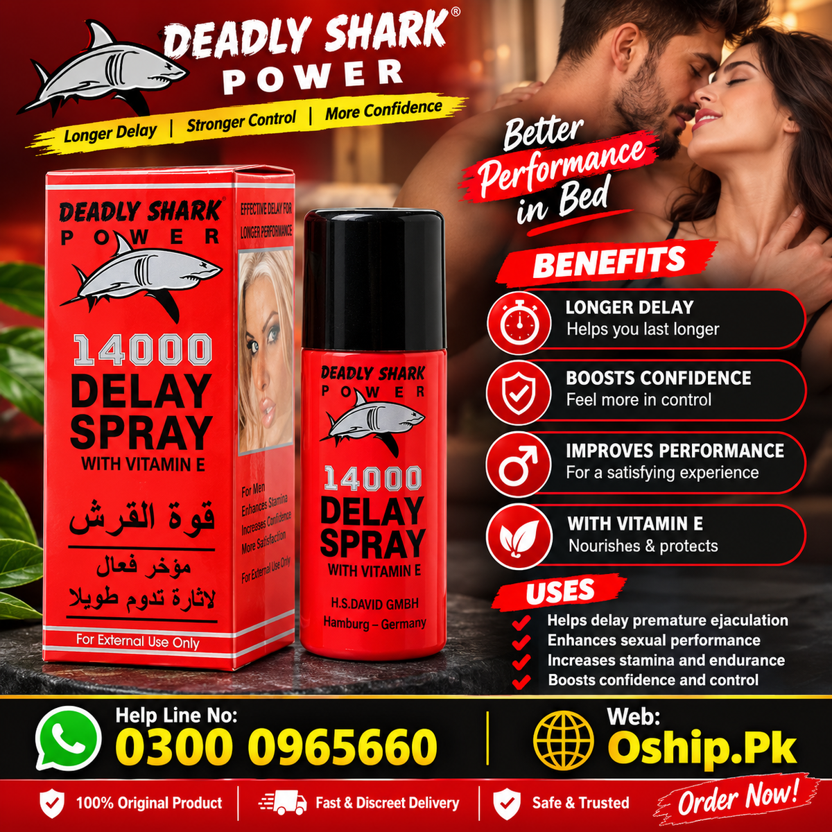 Deadly Shark 14000 Delay Spray in Pakistan
