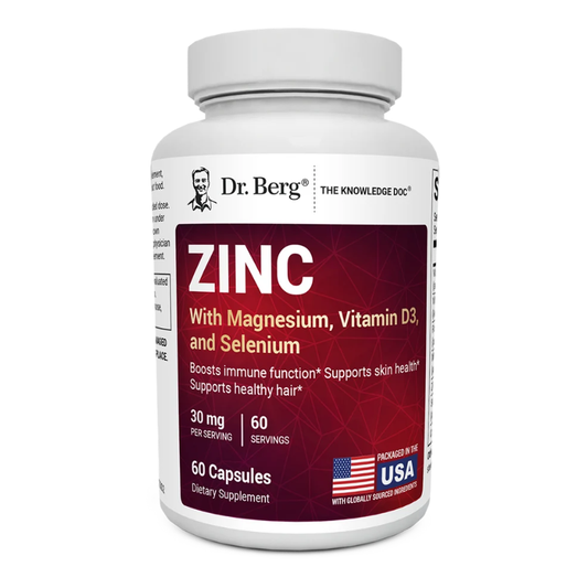 Dr. Berg Zinc with Magnesium, Vitamin D3, and Selenium – 30 mg of Zinc – 60 vegetable capsules in Pakistan