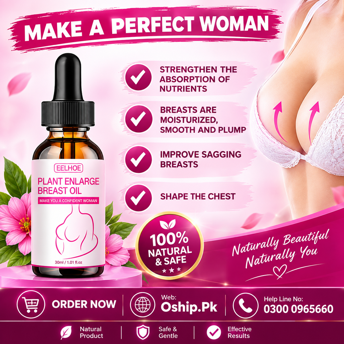 EELHOE Plant Enlarge Breast Oil in Pakistan