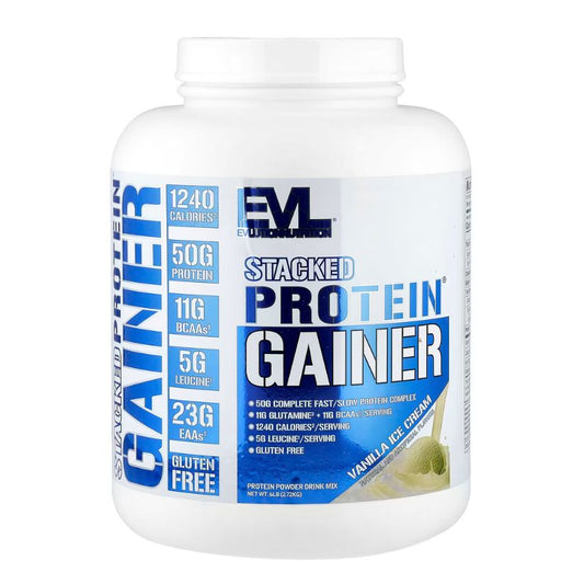 EVLution Nutrition, Stacked Protein® Gainer, Vanilla Ice Cream, 6 lb (2.72 kg) in Pakistan