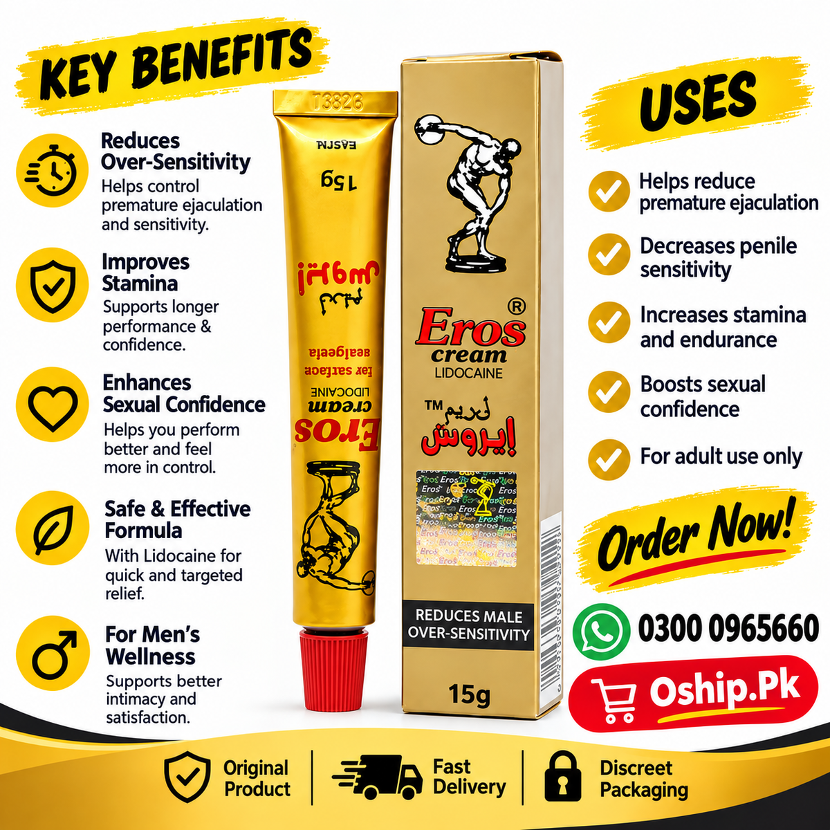 Eros Delay Cream 15g in Pakistan