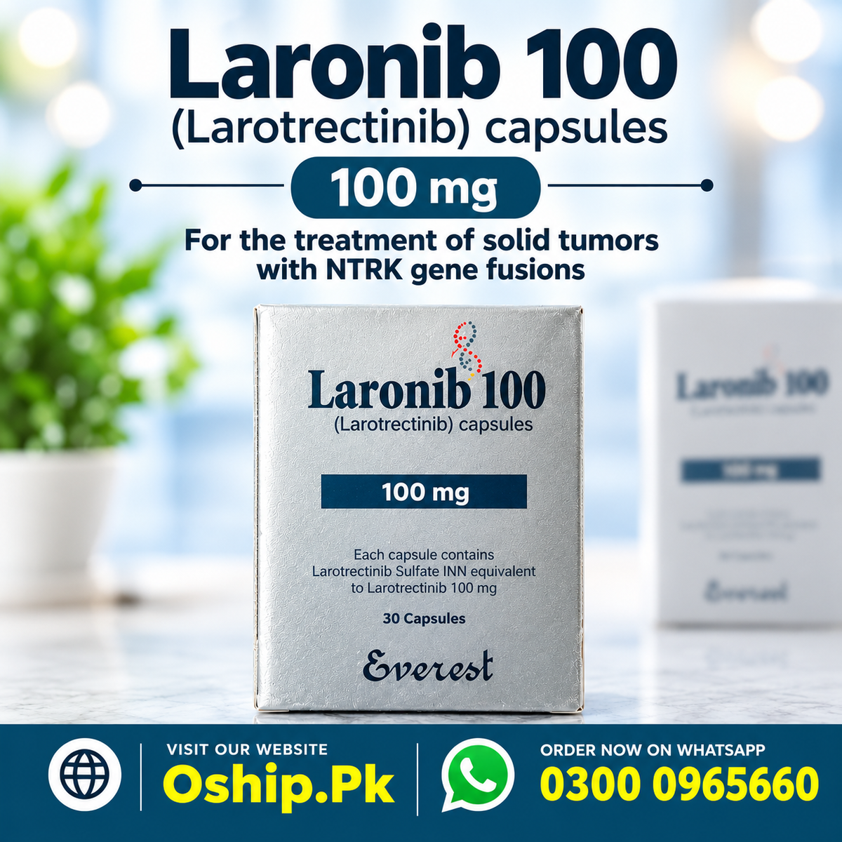 Laronib 100mg Larotrectinib Capsule in Pakistan