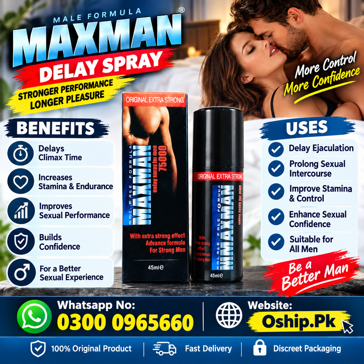 Maxman 75000 Delay Spray For Men in Pakistan