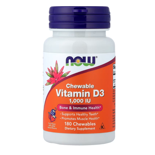 NOW Foods, Chewable Vitamin D-3, Fruit, 25 mcg (1,000 IU), 180 Chewables in Pakistan