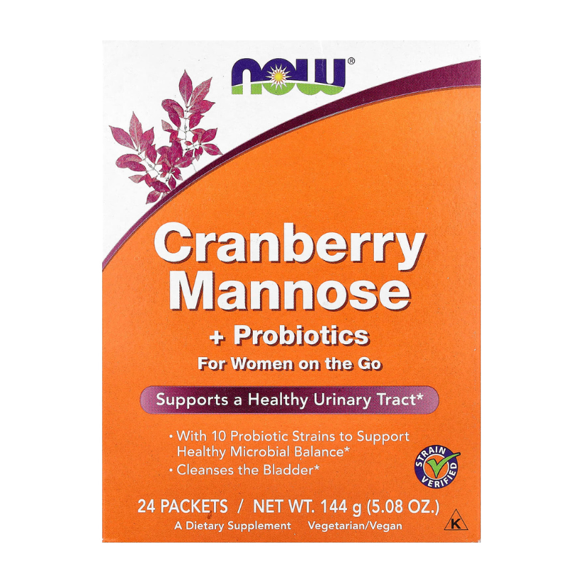 NOW Foods, Cranberry Mannose + Probiotics, For Women On The Go, 24 Packets, 0.21 oz (6 g) Each in Pakistan