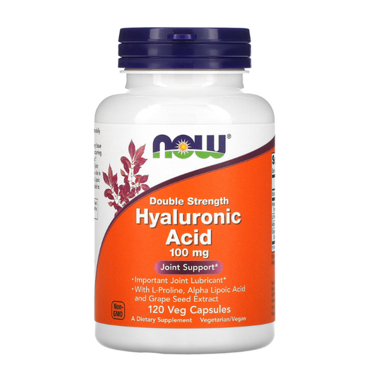 NOW Foods, Hyaluronic Acid With L-Proline, Alpha Lipoic Acid and Grape Seed Extract, 100 mg, 120 Veg Capsules in Pakistan