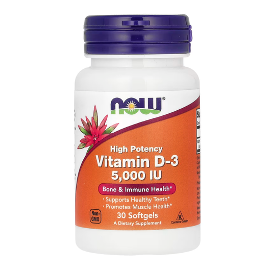 NOW Foods, Vitamin D-3, High Potency, 5,000 IU, 30 Softgels in Pakistan
