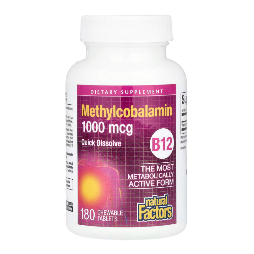 Natural Factors, B12, Methylcobalamin, 1,000 mcg, 180 Chewable Tablets in Pakistan