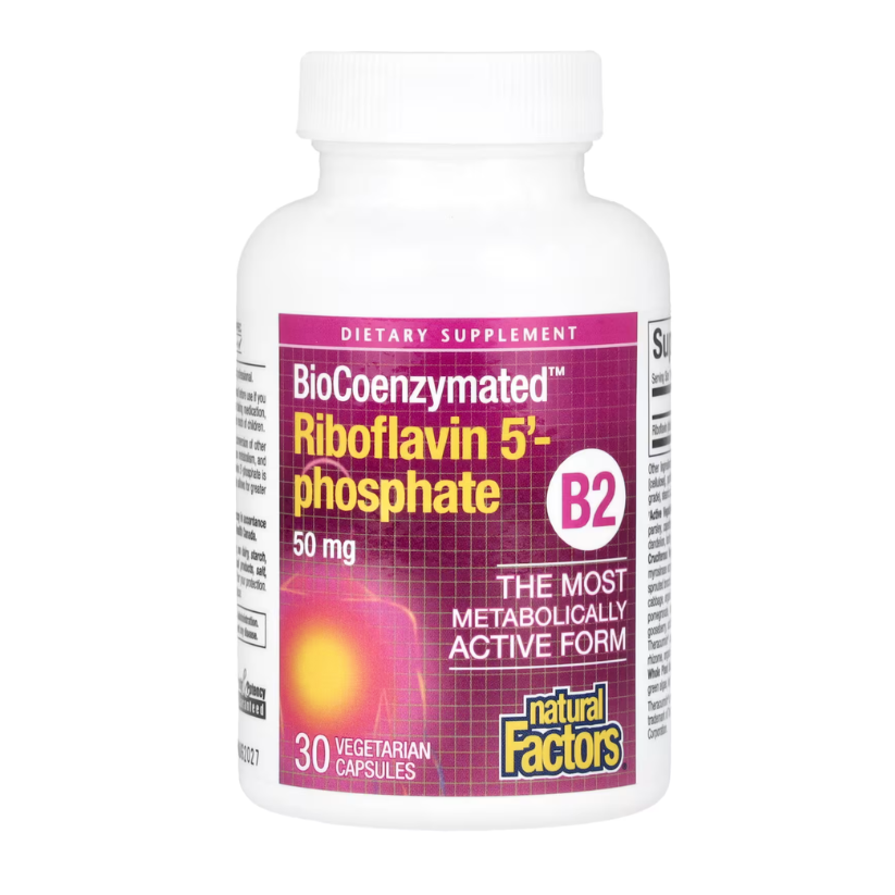 Natural Factors, BioCoenzymated™, B2, Riboflavin 5'-Phosphate, 50 mg, 30 Vegetarian Capsules in Pakistan