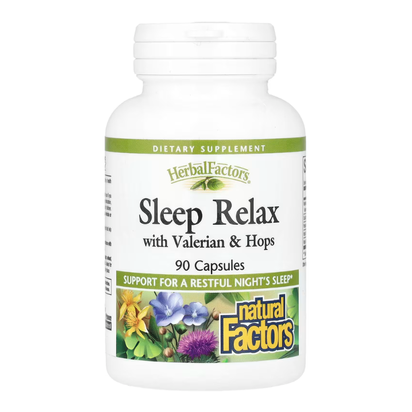 Natural Factors, Herbal Factors®, Sleep Relax with Valerian & Hops, 90 Capsules in Pakistan