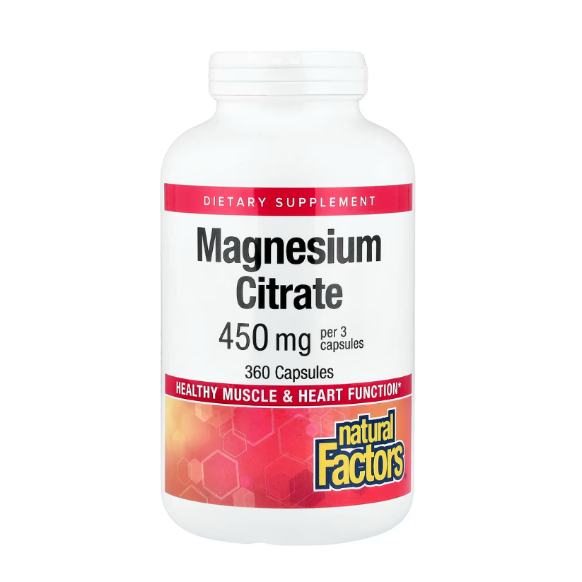 Natural Factors, Magnesium Citrate, 450 mg, 360 Capsules in Pakistan