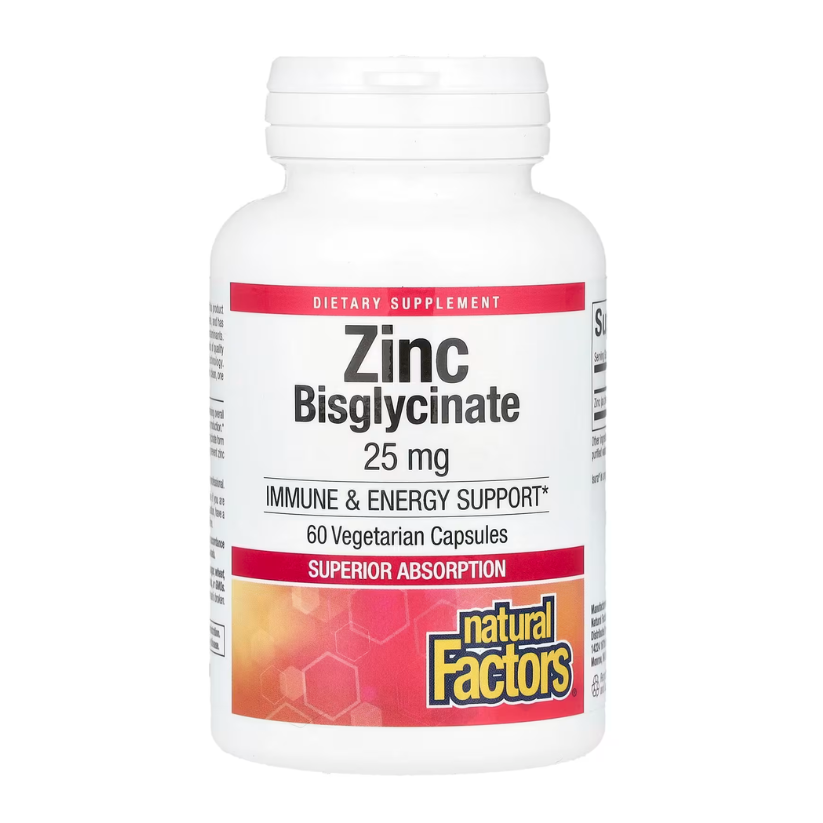 Natural Factors, Zinc Bisglycinate, 25 mg , 60 Vegetarian Capsules in Pakistan
