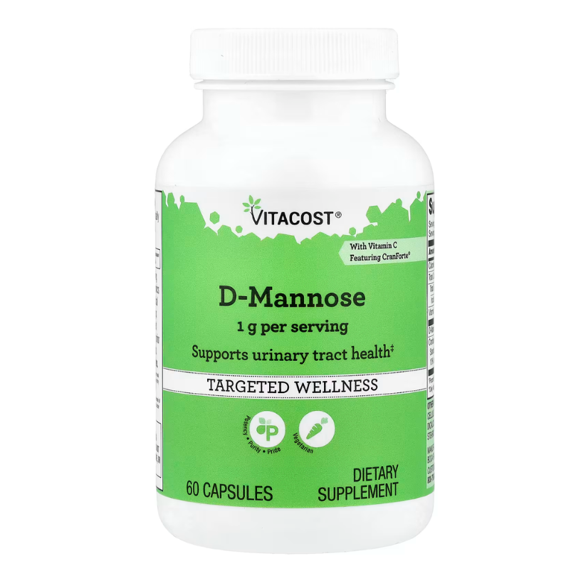 Vitacost, D-Mannose With Vitamin C Featuring CranForte®, 60 Capsules in Pakistan