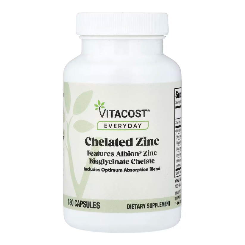 Vitacost, Everyday, Chelated Zinc Featuring Albion® Zinc Bisglycinate Chelate, 180 Capsules in Pakistan